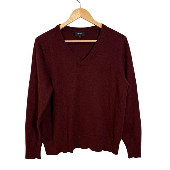 Quince Sweaters - Quince Womens Mongolian Cashmere Crew Neck Sweater XL Rich Burgundy